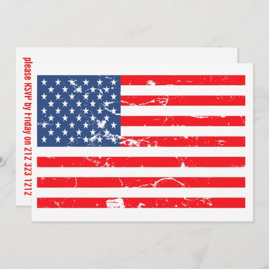 スタイル動揺してUSAフラグパーティー招待状 招待状 (正面/裏面)