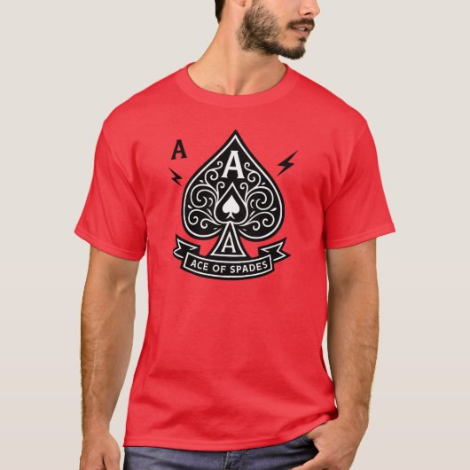 スタイル化されたエースのスペード— Art-Deco Vector Embram Tシャツ (正面)
