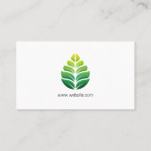 スタイル化されたグリーンリーフのロゴ |横長 名刺 (裏面)