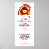 スタイル化されたターキー・グルービーレインボーハッピー・フレンズギビング ポスター (正面)