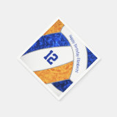 スタイル化されたブルーオレンジガールズバレースポーツ スタンダードカクテルナプキン (角)