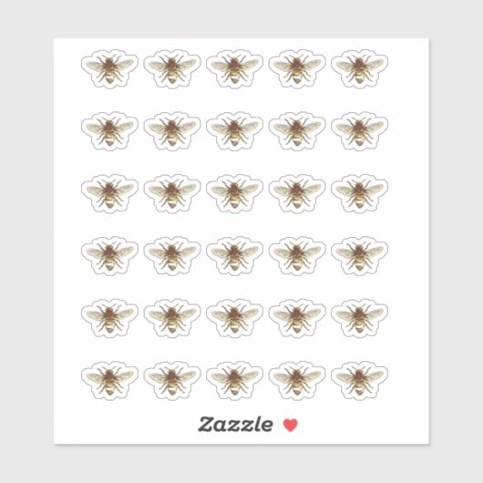 スタイル化されたミツバチの養蜂家のシール シール (シート)
