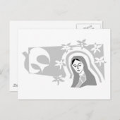 スタイル化されたヴァージンメアリーグレースケール ポストカード (正面/裏面)