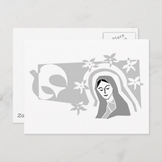 スタイル化されたヴァージンメアリーグレースケール ポストカード (正面/裏面)