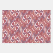 スタイル化された渦巻き状ヘアの面分割3色WPS3 ラッピングペーパーシート (正面2)