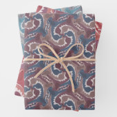 スタイル化された渦巻き状ヘアの面分割3色WPS3 ラッピングペーパーシート (インサイチュ)