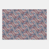 スタイル化された渦巻き状ヘアの面分割3色WPS3 ラッピングペーパーシート (正面)