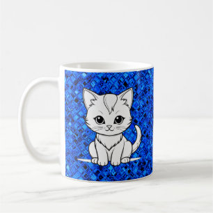 スタイル化された猫の子ラインアートデザイン-52315 コーヒーマグカップ
