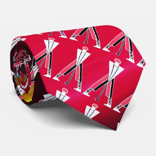 スタイル化された白い赤のブルゴーニュのゴルファー,ゴルフプレーヤー ネクタイ (ロール)