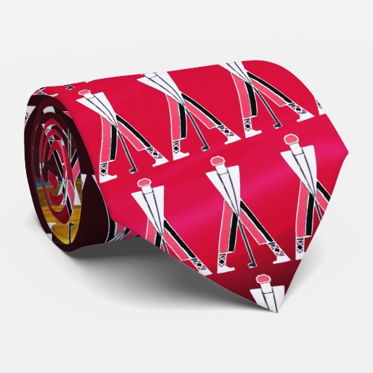 スタイル化された白い赤のブルゴーニュのゴルファー,ゴルフプレーヤー ネクタイ (ロール)