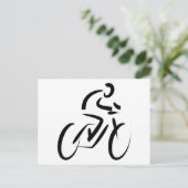 スタイル化された自転車シルエット ポストカード (スタンド正面)