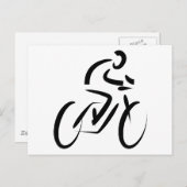 スタイル化された自転車シルエット ポストカード (正面/裏面)