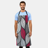 スタイル化された葉カラフルのシームレスなパターン エプロン (着用した状態)
