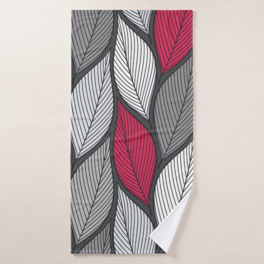 スタイル化された葉カラフルのシームレスなパターン バスタオル (バスタオル)