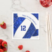 スタイル化された青い白いバレーボガーリーールスポーツ スタンダードカクテルナプキン (インサイチュ)