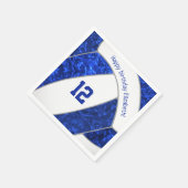 スタイル化された青い白いバレーボガーリーールスポーツ スタンダードカクテルナプキン (角)