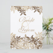 スタイル化された黄褐色の葉フローラ座席表 招待状 (スタンド正面)