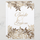 スタイル化された黄褐色の葉フローラ座席表 招待状 (正面/裏面)