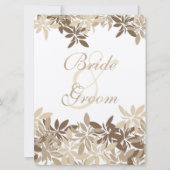 スタイル化された黄褐色の葉フローラ座席表 招待状 (正面)