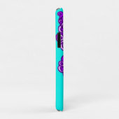 スタイル化した蝶アクアパープル名前をカスタムする Case-Mate iPhoneケース (裏面/右)