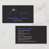 スタイル化エレガント青オンブラックオート詳細EU 名刺 (正面/裏面)