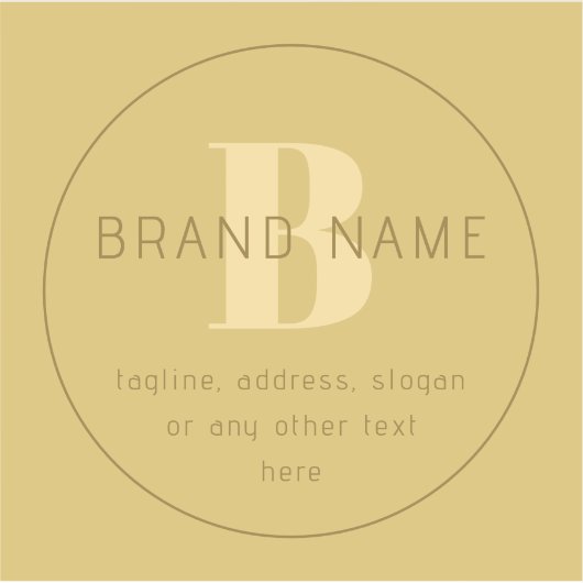 スタイル化モダンミニマル金ゴールド差出人住所 シール (正面)