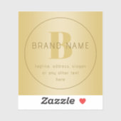 スタイル化モダンミニマル金ゴールド差出人住所 シール (シート)