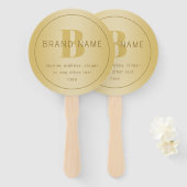 スタイル化モダンミニマル金ゴールド差出人住所 ハンドファン (正面&裏面)