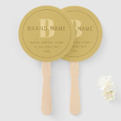 スタイル化モダンミニマル金ゴールド差出人住所 ハンドファン (正面&裏面)