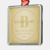 スタイル化モダンミニマル金ゴールド差出人住所 メタルオーナメント (左)