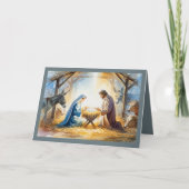 スタイル図解入りの、写真付きの出生シーンホリデーカード シーズンカード (正面)