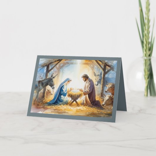 スタイル図解入りの、写真付きの出生シーンホリデーカード シーズンカード (正面)