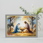 スタイル図解入りの、写真付きの出生シーンホリデーカード 箔シーズンカード (立ち正面)