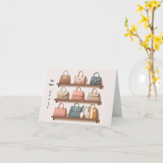 スタイル手提げカードグリーティング カード (黄色い花)