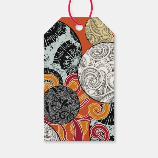 スタイル日本ののクリスマスギフトタグとボール ギフトタグ (正面)