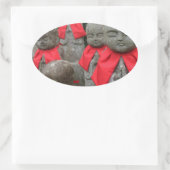 スタイル日本のの守護神 楕円形シール (バッグ)