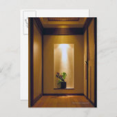 スタイル日本のインテリアと花を持つ ポストカード (正面/裏面)