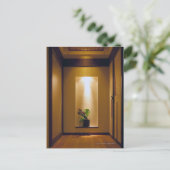 スタイル日本のインテリアと花を持つ ポストカード (スタンド正面)