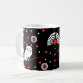 スタイル日本のホワイトキャットコーヒーマグ コーヒーマグカップ (正面左)