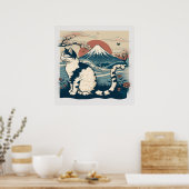 スタイル日本の猫アート猫好きポスター ポスター (キッチン)