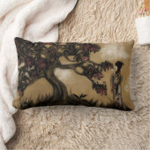 スタイル日本の芸者と咲く木 ランバークッション (ブランケット)