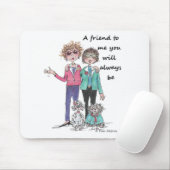 スタイル来と移動、ワイズ・カリカチュア、水色 マウスパッド (マウス)