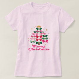 スタイル溢れるメリークリスマス ボウツリー Tシャツ
