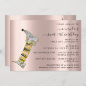 スタイル祝でバラかわいい犬の甘い16th 招待状 (正面/裏面)