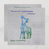 スタイル素朴バレンタイン招待状ウィズギラフェス 招待状 (正面/裏面)