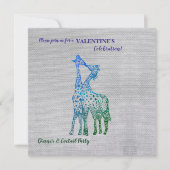 スタイル素朴バレンタイン招待状ウィズギラフェス 招待状 (正面)