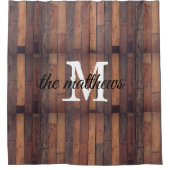 スタイル素朴ファームハウスモノグラムファミリーネームバーン シャワーカーテン (正面)