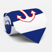 スタイル航海のいかりオンネイビーブルーストライプ ネクタイ (ロール)