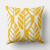 スタイル葉化されたパターン白と黄 クッション (裏面)