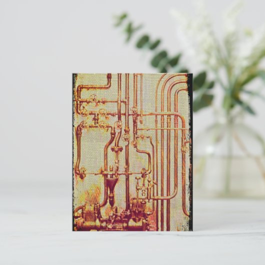 スタイル設定されたアンティークウォールパイプ ポストカード (スタンド正面)